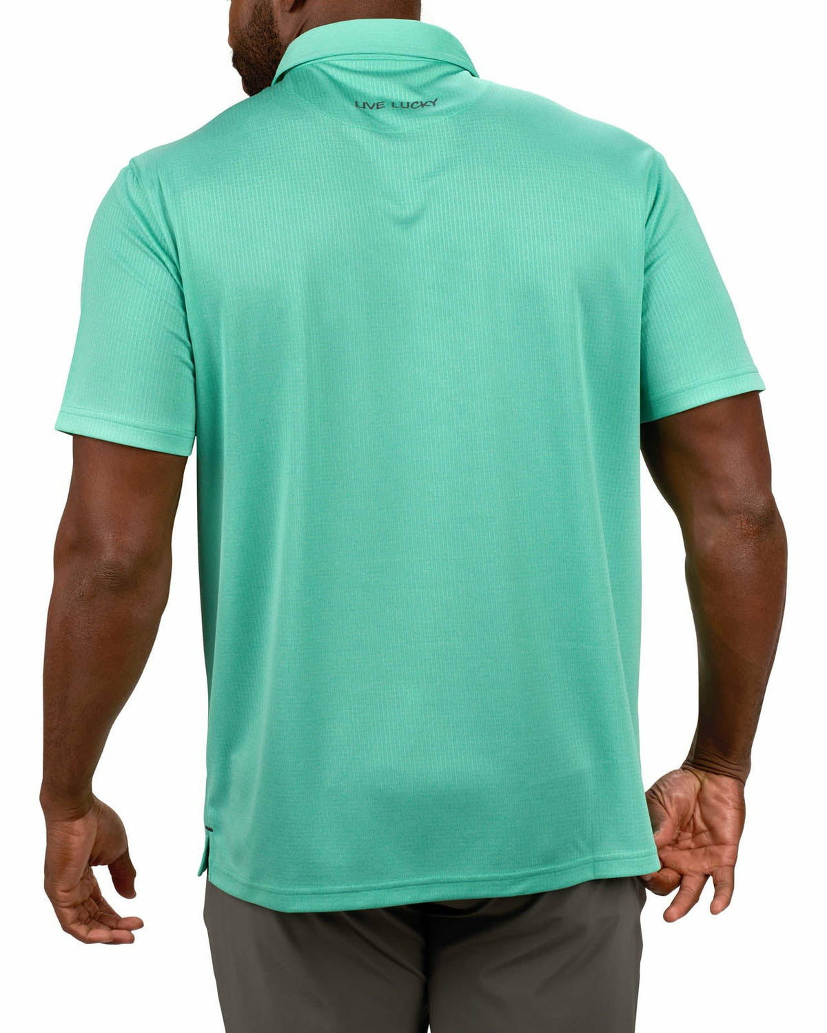 Black Clover Men's Soft Green Textured Golf or Business Polo