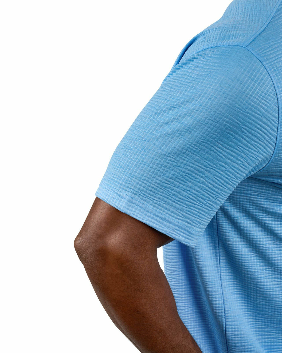 Black Clover Men's Blue Textured Interlock Golf or Business Polo