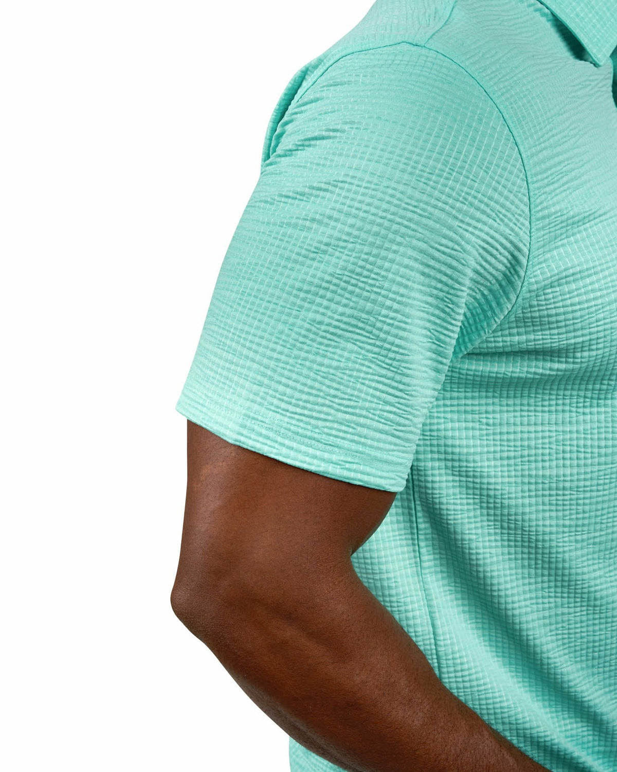 Black Clover Men's Green Textured Interlock Golf or Business Polo