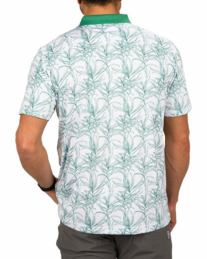 Black Clover Men's First Major Spring Green and White Golf Polo