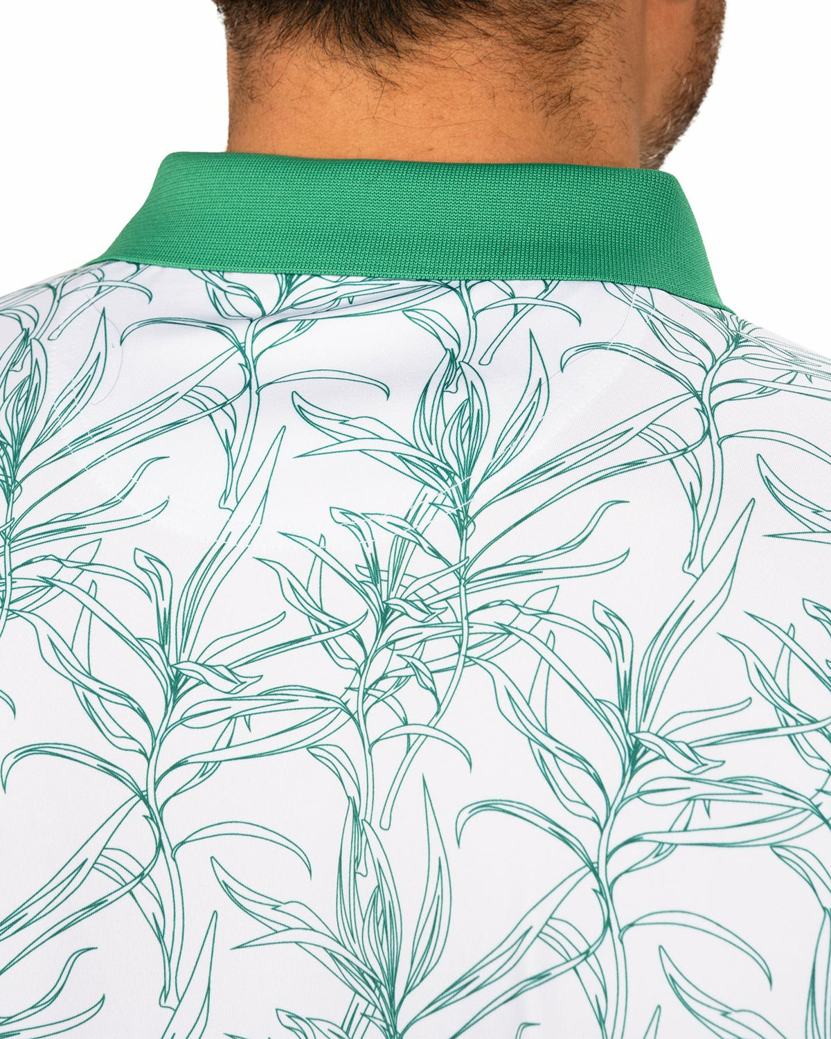 Black Clover Men's First Major Spring Green and White Golf Polo