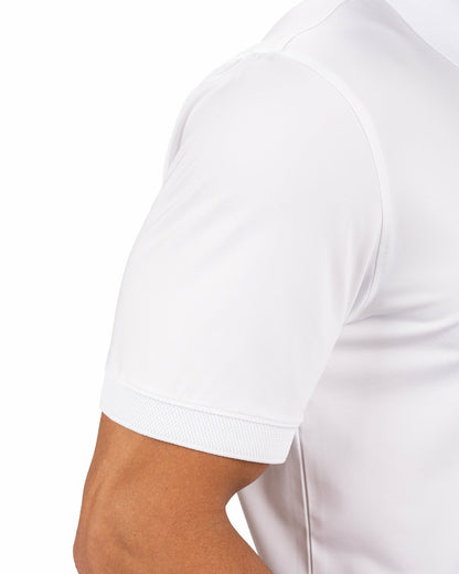 Black Clover Solid White Golf or Business Polo with Black Clover Embellishment
