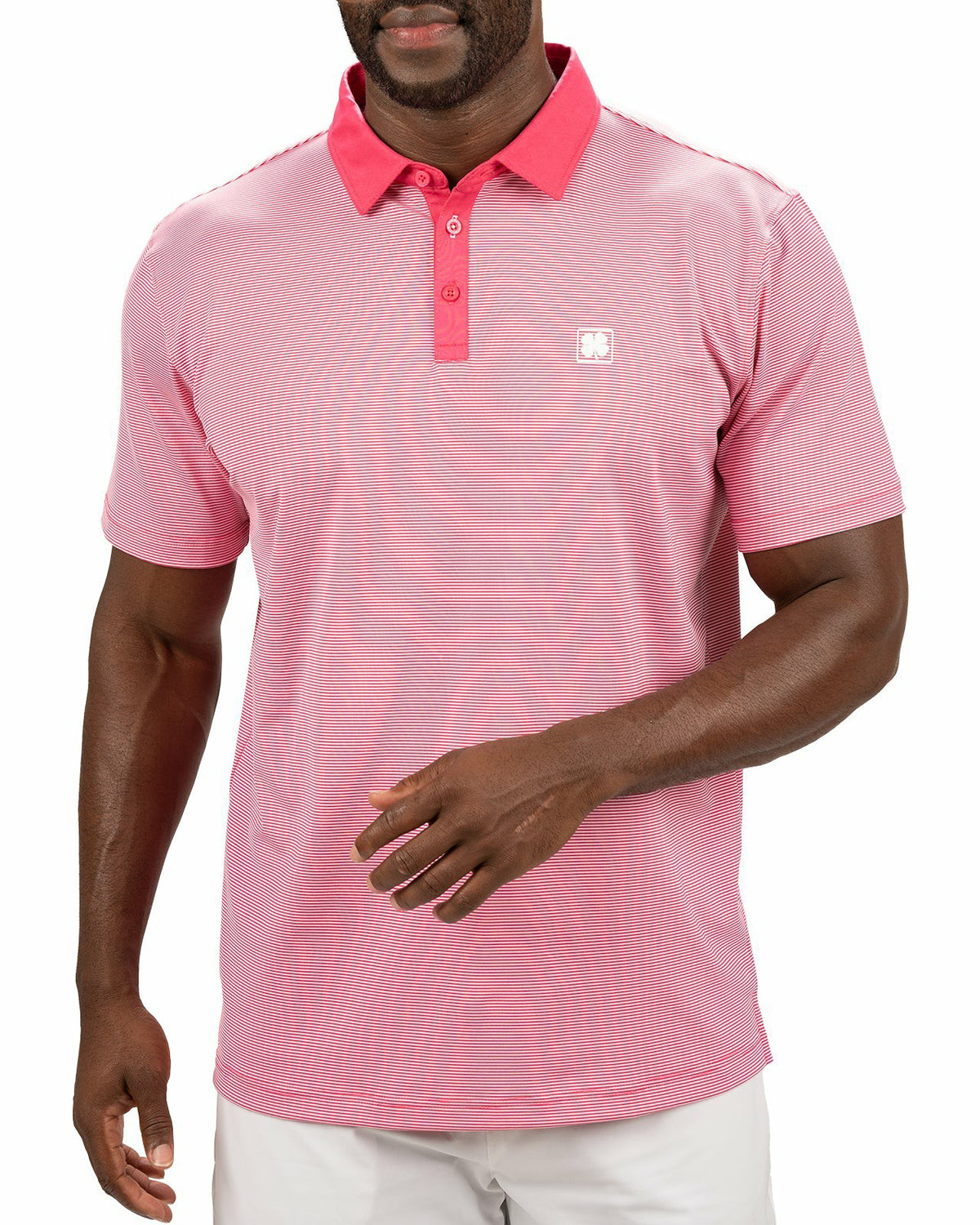 Black Clover Pink Raspbe Pin Stripe Golf or Business Polo