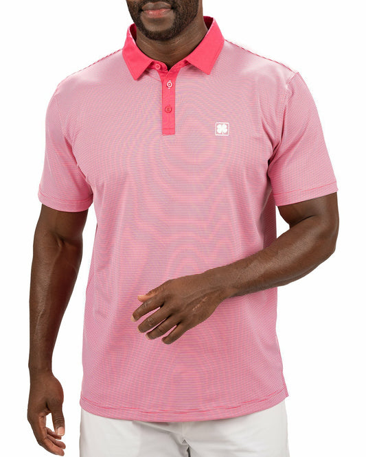 Black Clover Pink Raspbe Pin Stripe Golf or Business Polo