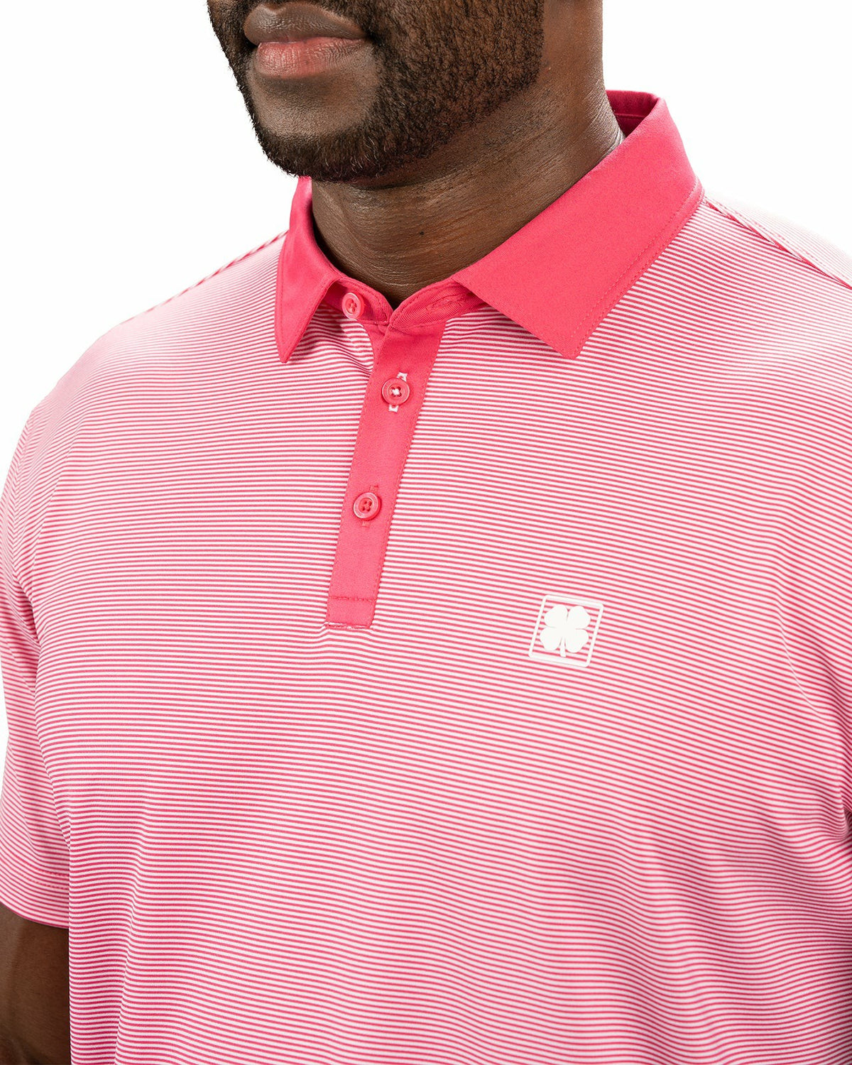Black Clover Pink Raspbe Pin Stripe Golf or Business Polo
