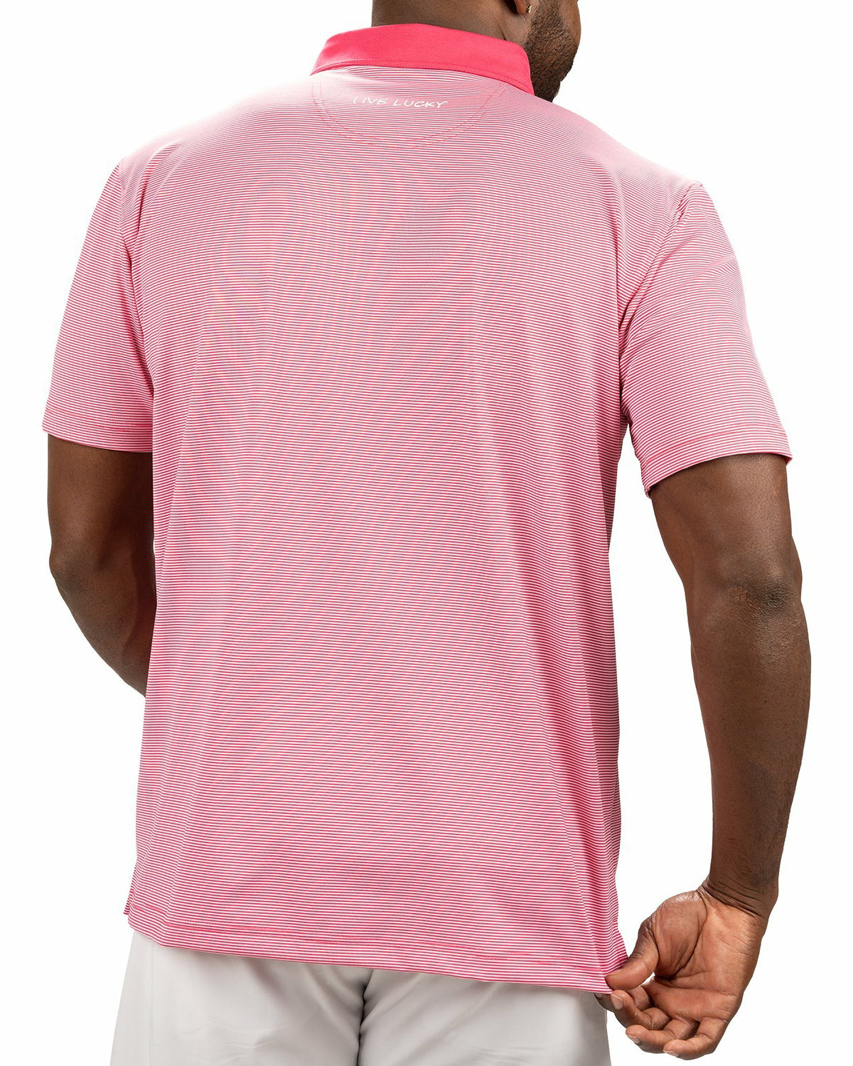 Black Clover Pink Raspbe Pin Stripe Golf or Business Polo