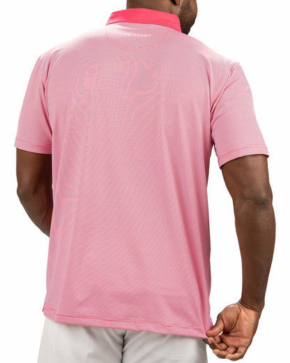 Black Clover Pink Raspbe Pin Stripe Golf or Business Polo