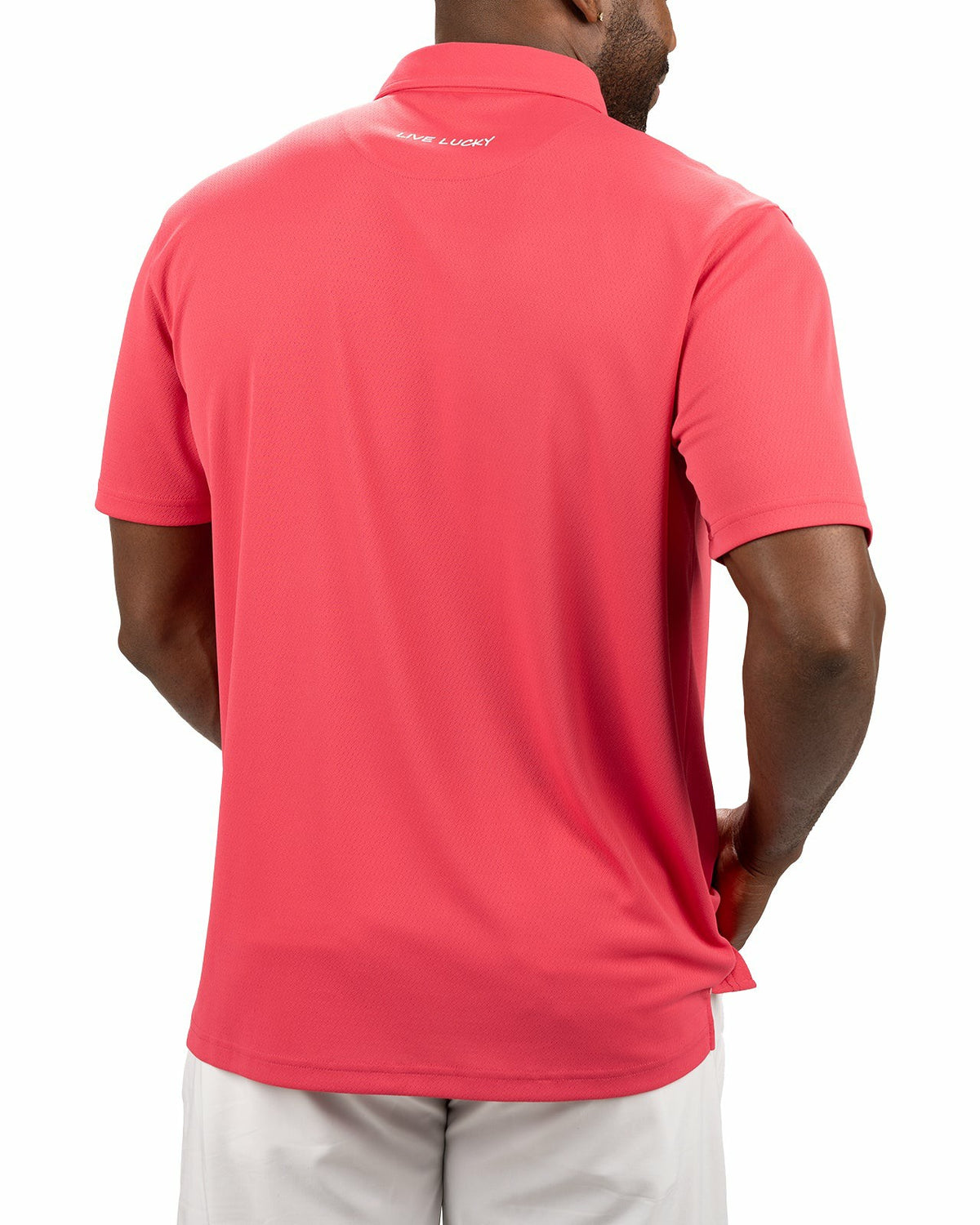 Black Clover Stylish Solid Pink Raspb Jacquard Golf or Business Polo