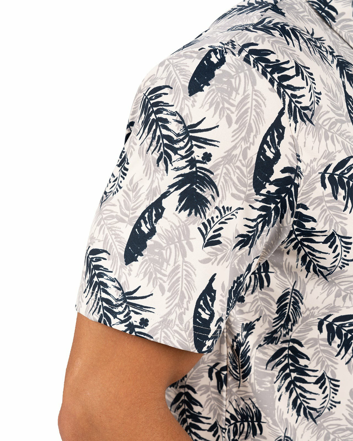 Black Clover Navy and Cream Tropical Print Polo for Golf or Business