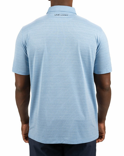 Black Clover Blue Jacquard Textured Polo for Golf or Business
