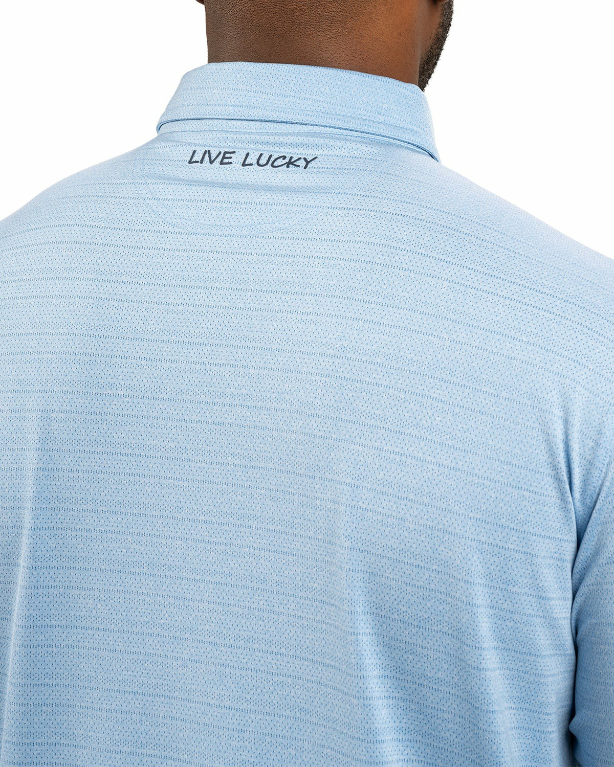 Black Clover Blue Jacquard Textured Polo for Golf or Business