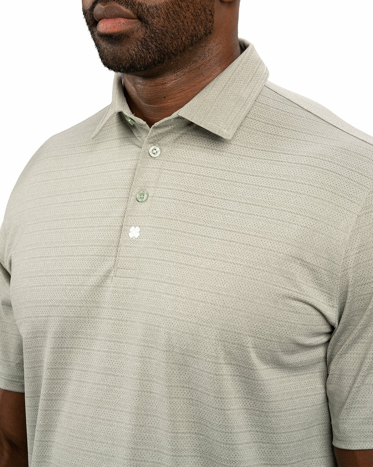 Black Clover Sage Green Jacquard Textured Polo for Golf or Business