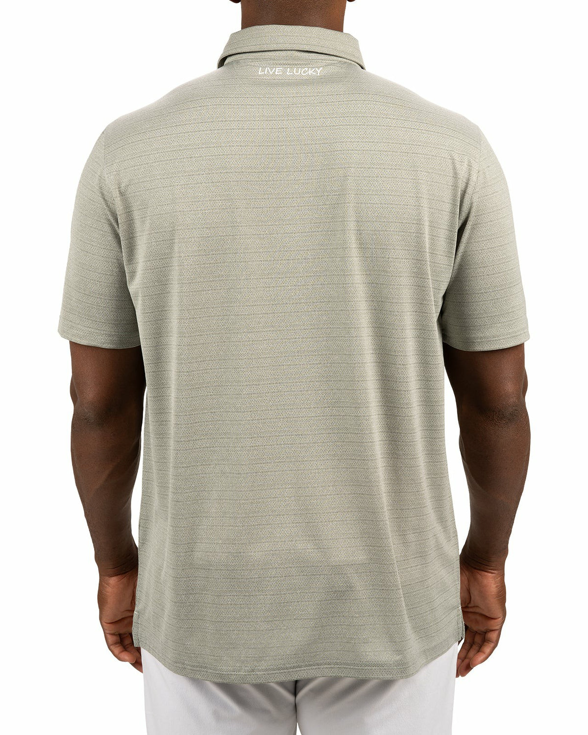 Black Clover Sage Green Jacquard Textured Polo for Golf or Business