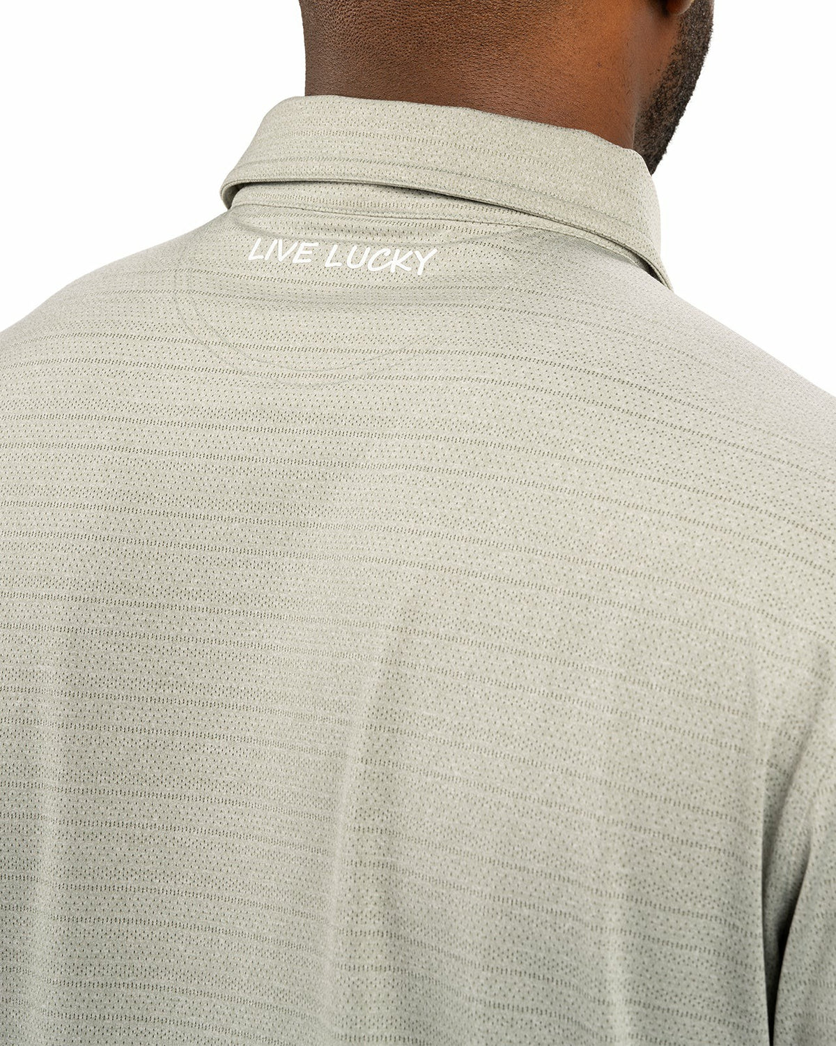 Black Clover Sage Green Jacquard Textured Polo for Golf or Business