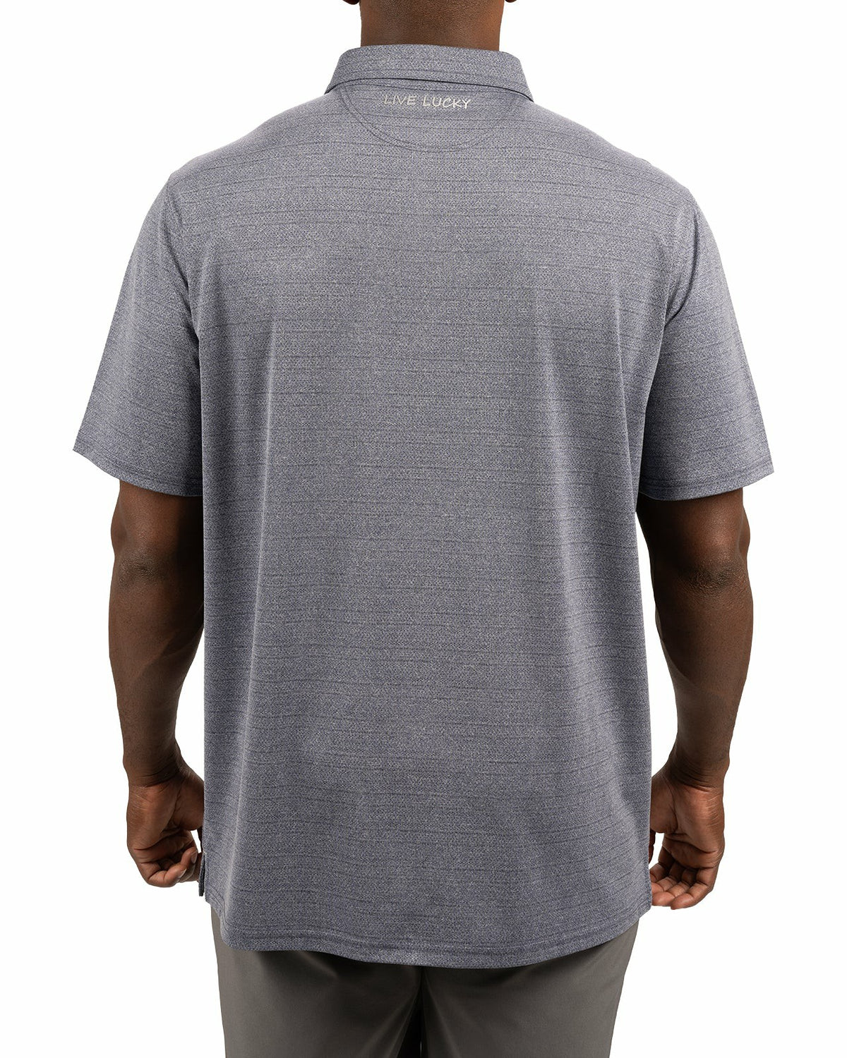 Black Clover Navy Blue Jacquard Textured Polo for Golf or Business