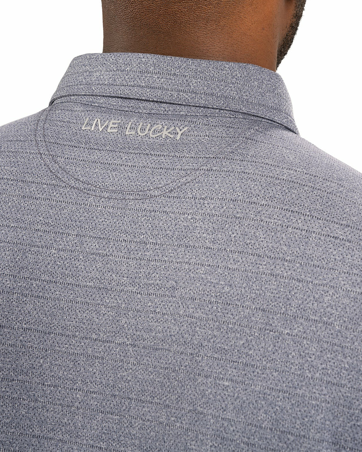 Black Clover Navy Blue Jacquard Textured Polo for Golf or Business