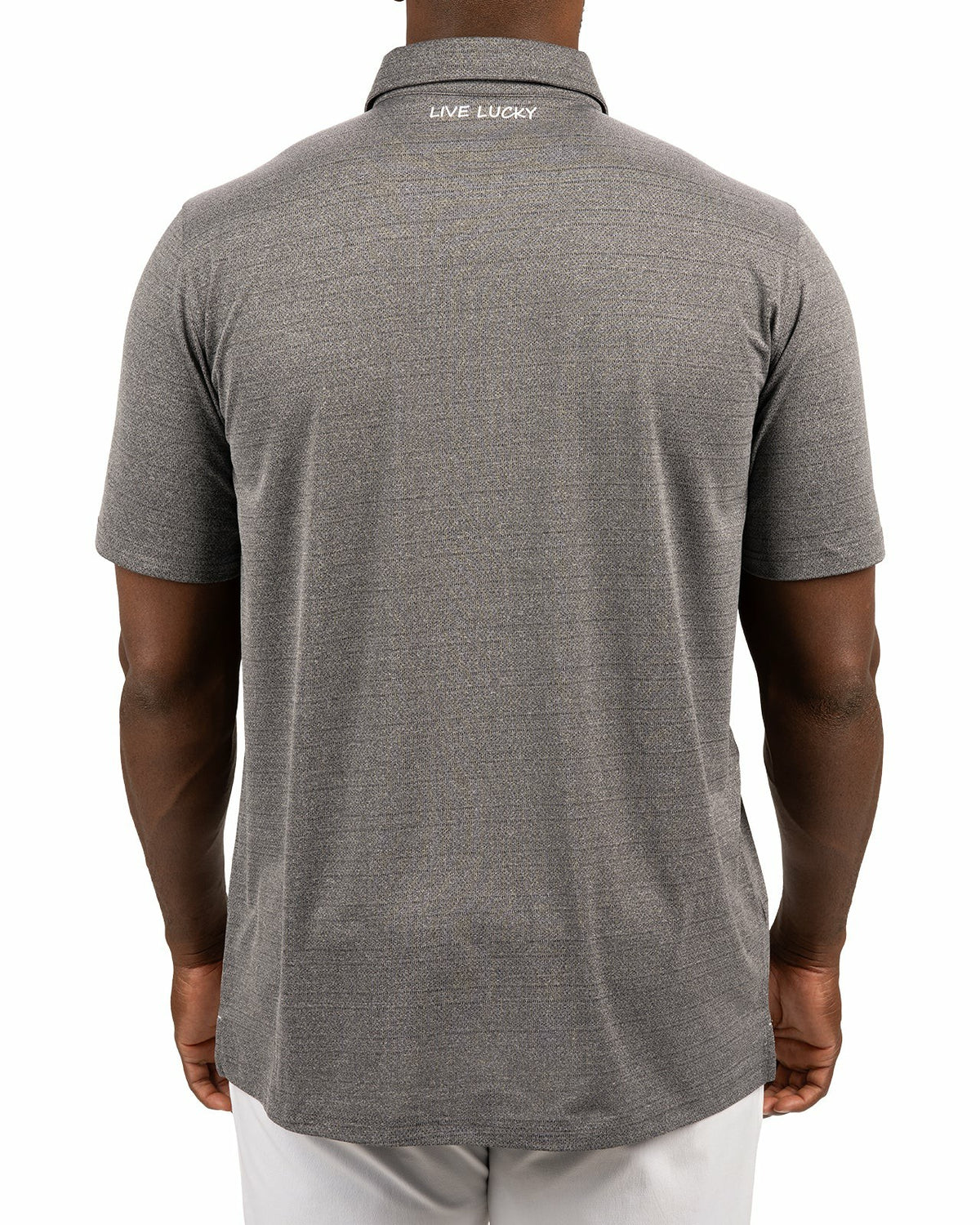 Black Clover Charcoal Jacquard Textured Polo for Golf or Business