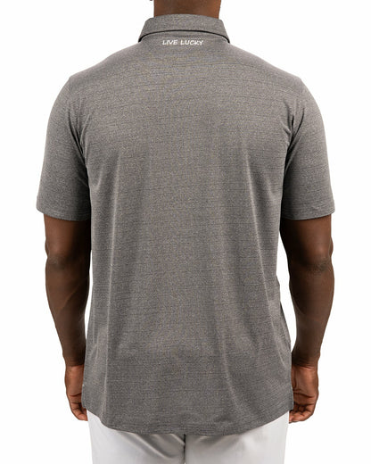 Black Clover Charcoal Jacquard Textured Polo for Golf or Business