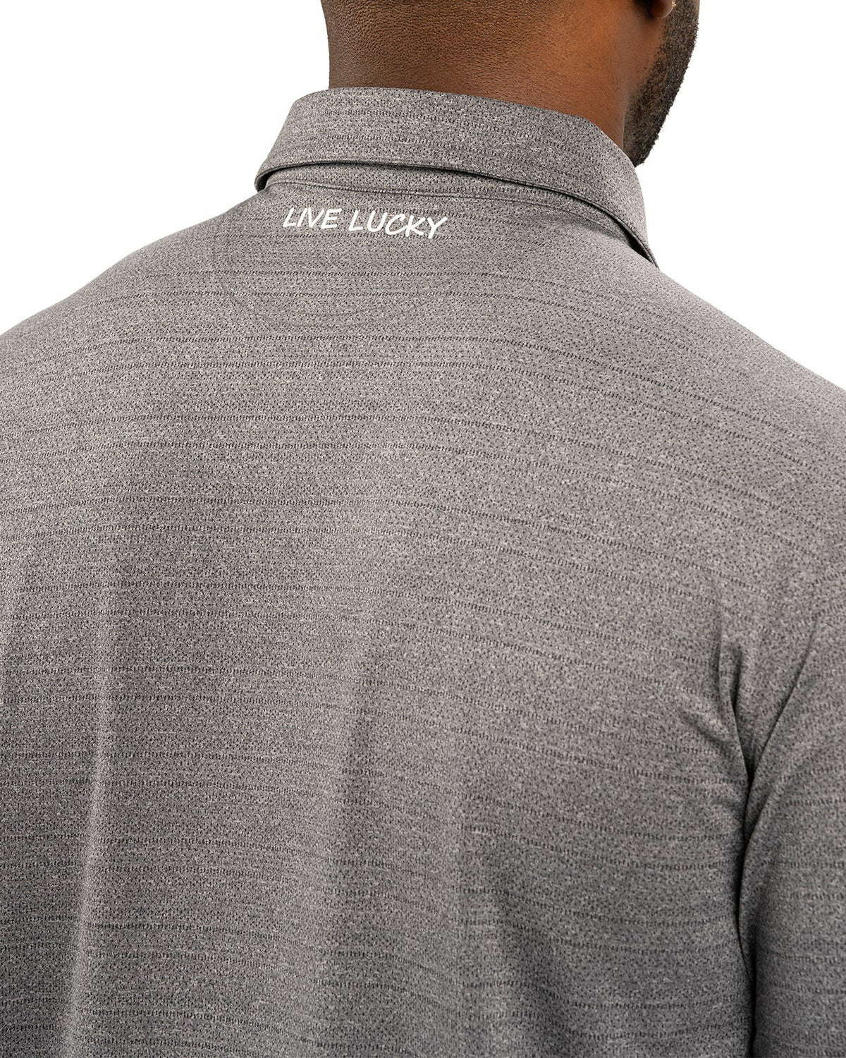 Black Clover Charcoal Jacquard Textured Polo for Golf or Business