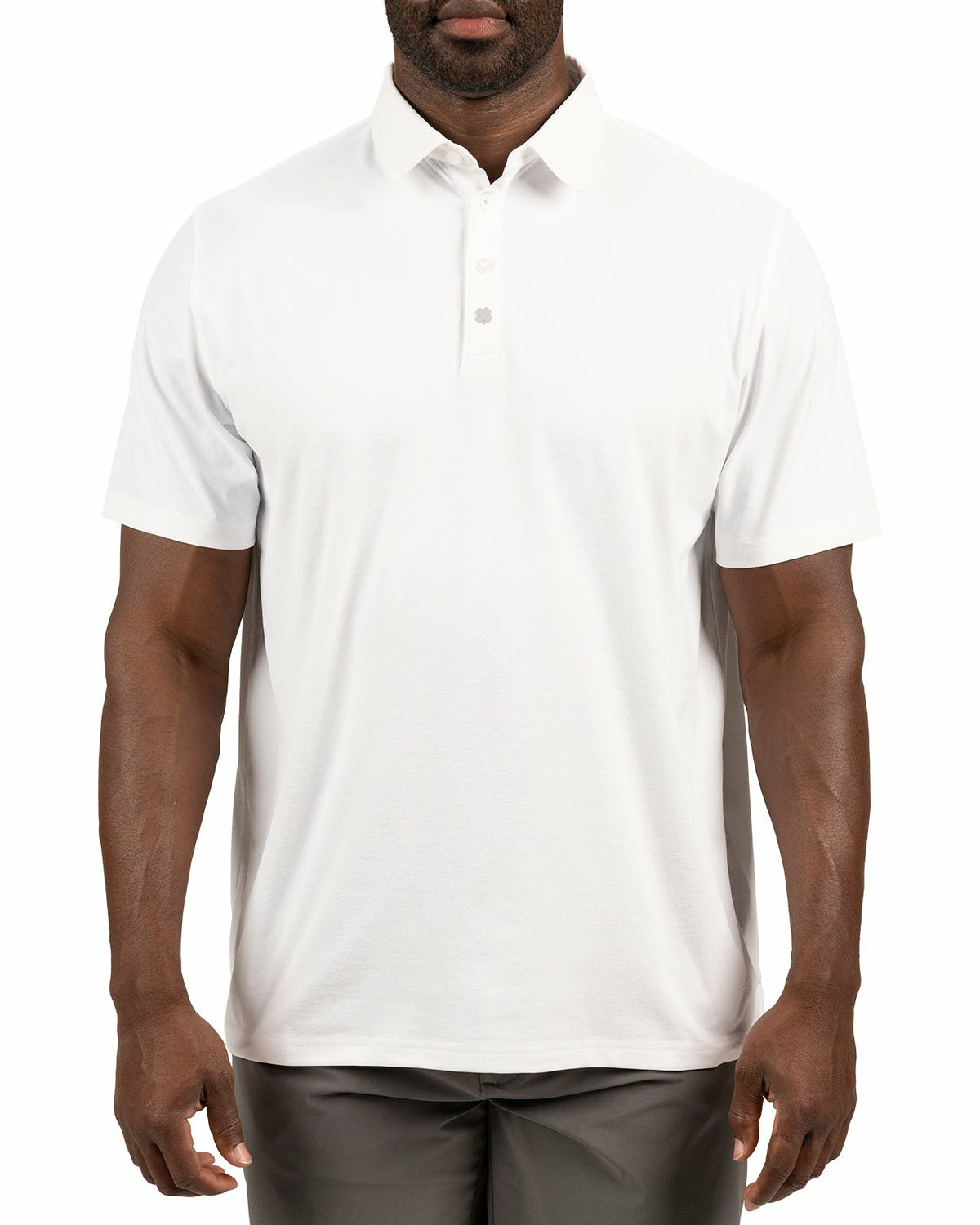 Black Clover Solid White Soft Polo for Golf or Business