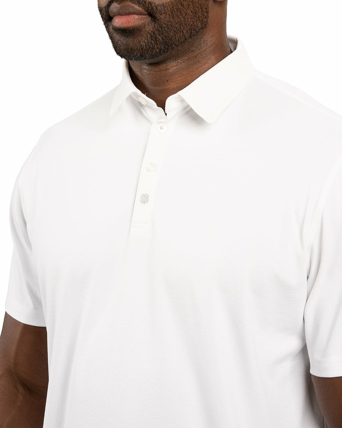 Black Clover Solid White Soft Polo for Golf or Business
