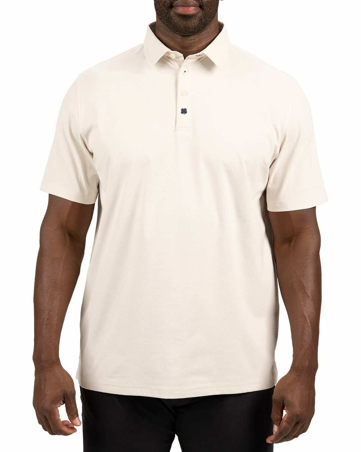 Black Clover Solid Cream Soft Polo for Golf or Business