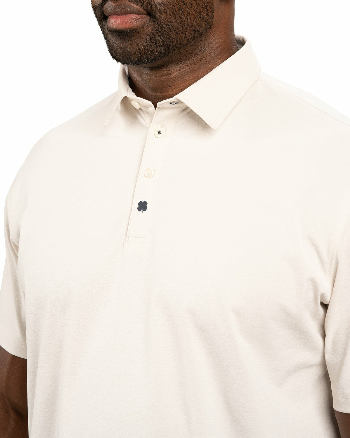 Black Clover Solid Cream Soft Polo for Golf or Business