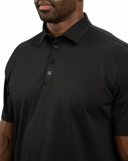 Black Clover Solid Black Soft Polo for Golf or Business