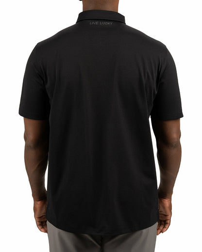 Black Clover Solid Black Soft Polo for Golf or Business