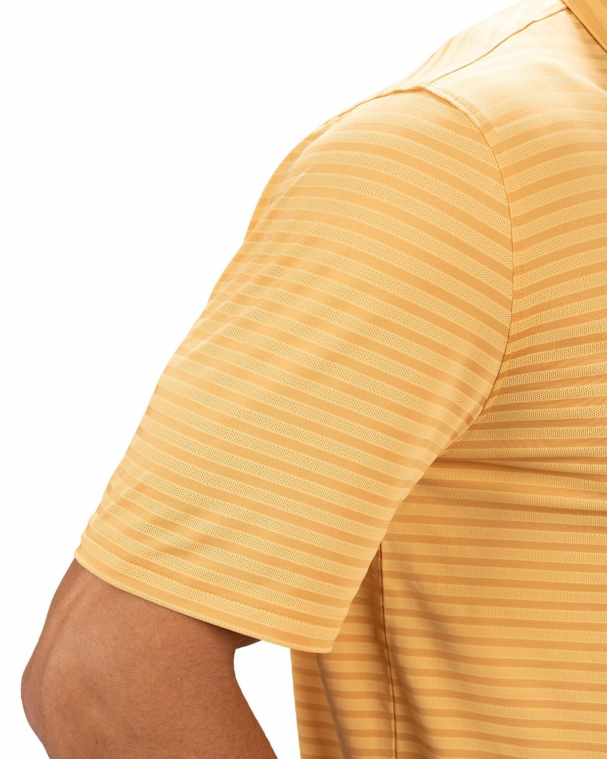 Black Clover Mustard Yellow Striped Jacquard Golf or Business Polo