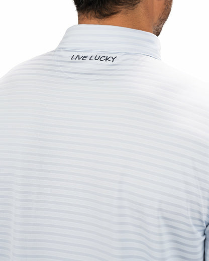 Black Clover Light Blue Striped Jacquard Golf or Business Polo