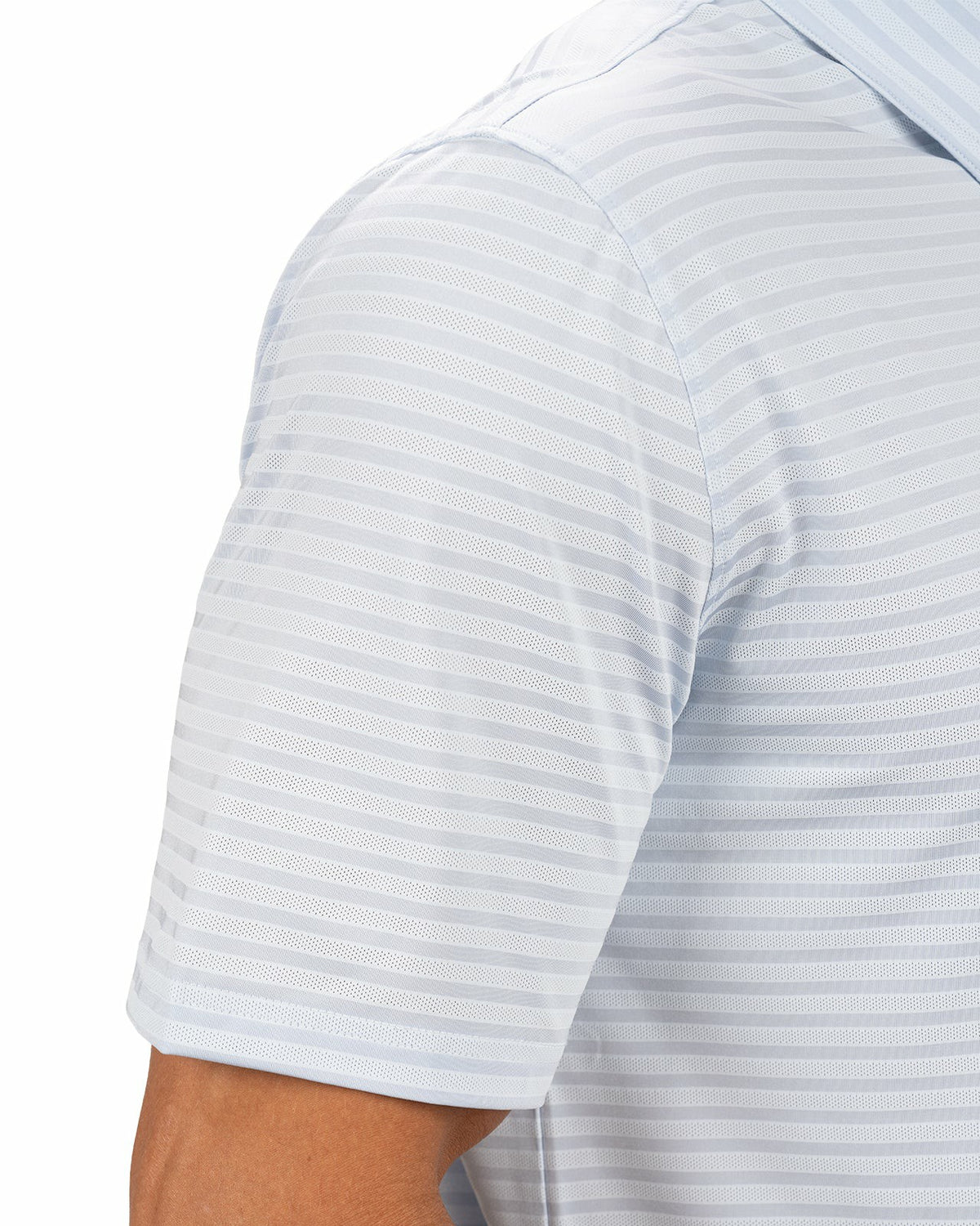 Black Clover Light Blue Striped Jacquard Golf or Business Polo