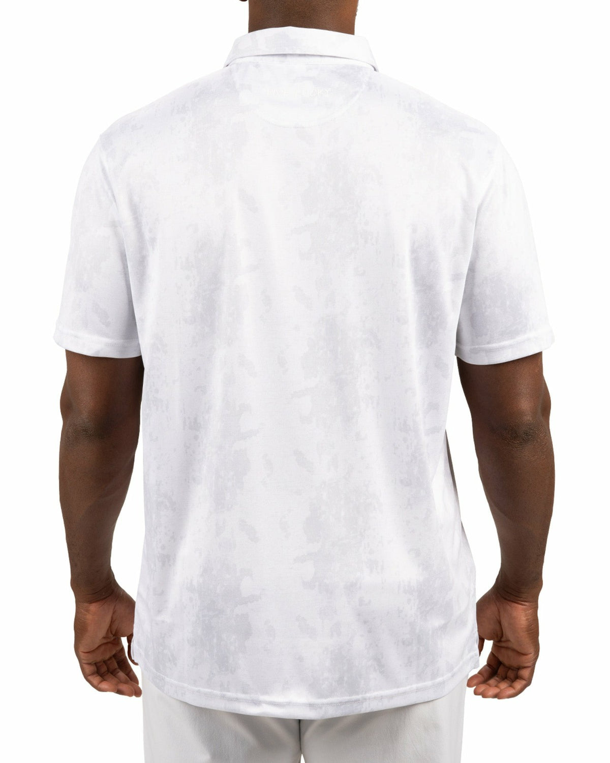 Black Clover Stylish Tone-on-Tone White Polo, Perfect for On the Course or On the Town