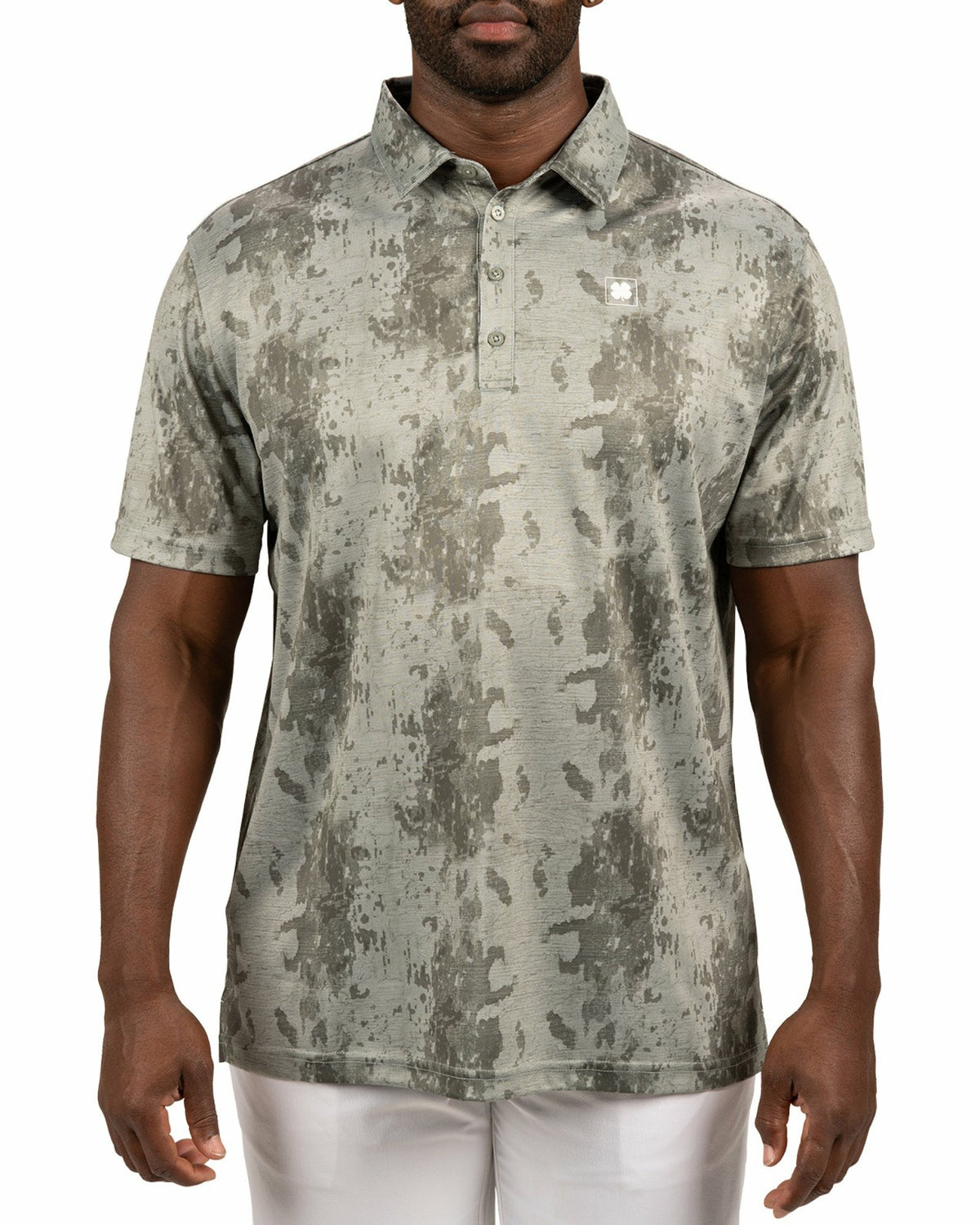 Black Clover Stylish Tone-on-Tone Sage Green Polo, Perfect for On the Course or On the Town