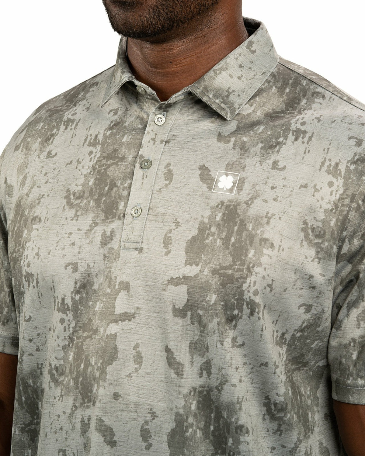 Black Clover Stylish Tone-on-Tone Sage Green Polo, Perfect for On the Course or On the Town
