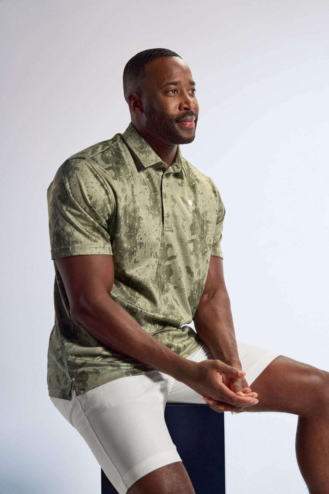 Black Clover Stylish Tone-on-Tone Sage Green Polo, Perfect for On the Course or On the Town