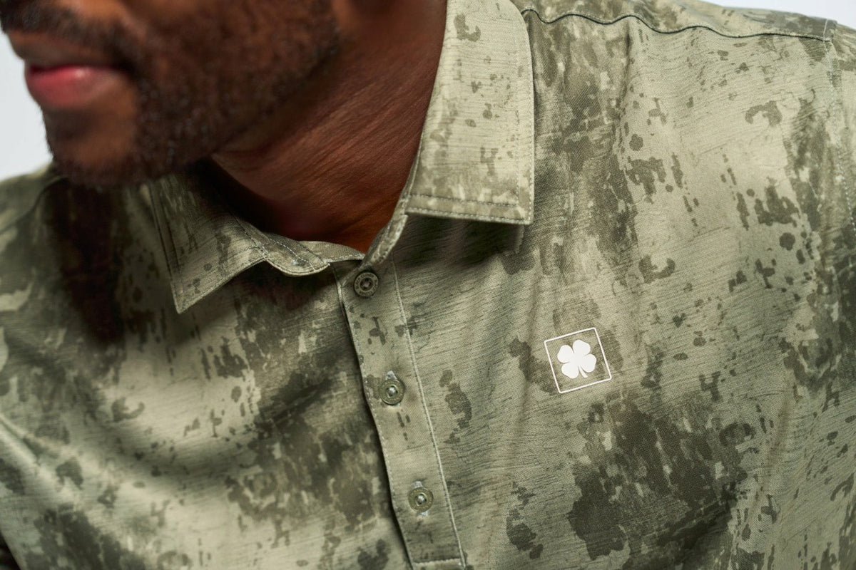 Black Clover Stylish Tone-on-Tone Sage Green Polo, Perfect for On the Course or On the Town