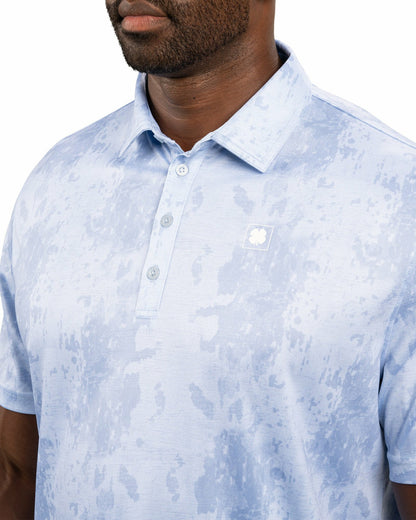 Black Clover Stylish Tone-on-Tone Light Blue Polo, Perfect for On the Course or On the Town