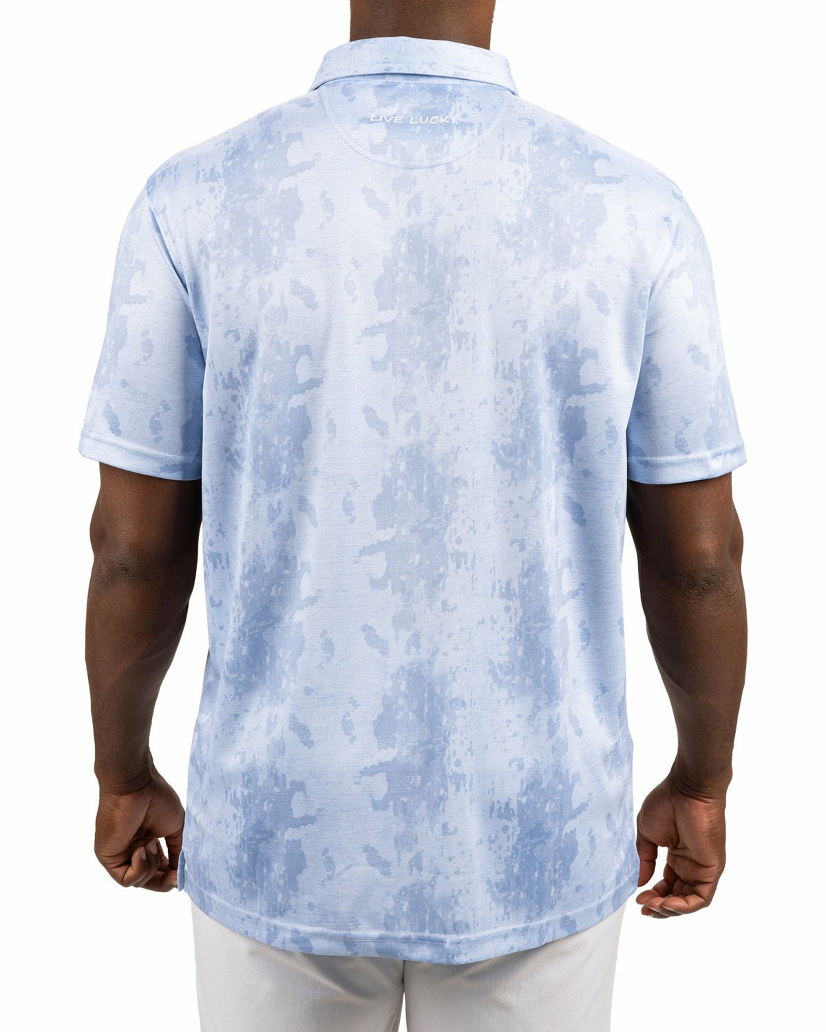 Black Clover Stylish Tone-on-Tone Light Blue Polo, Perfect for On the Course or On the Town