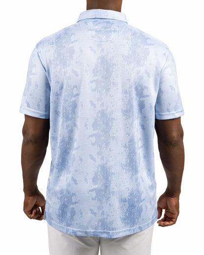 Black Clover Stylish Tone-on-Tone Light Blue Polo, Perfect for On the Course or On the Town