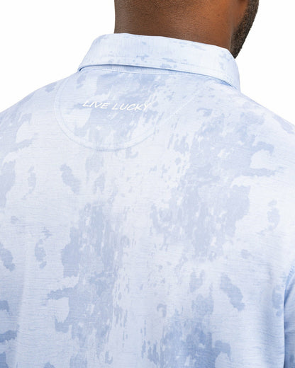 Black Clover Stylish Tone-on-Tone Light Blue Polo, Perfect for On the Course or On the Town