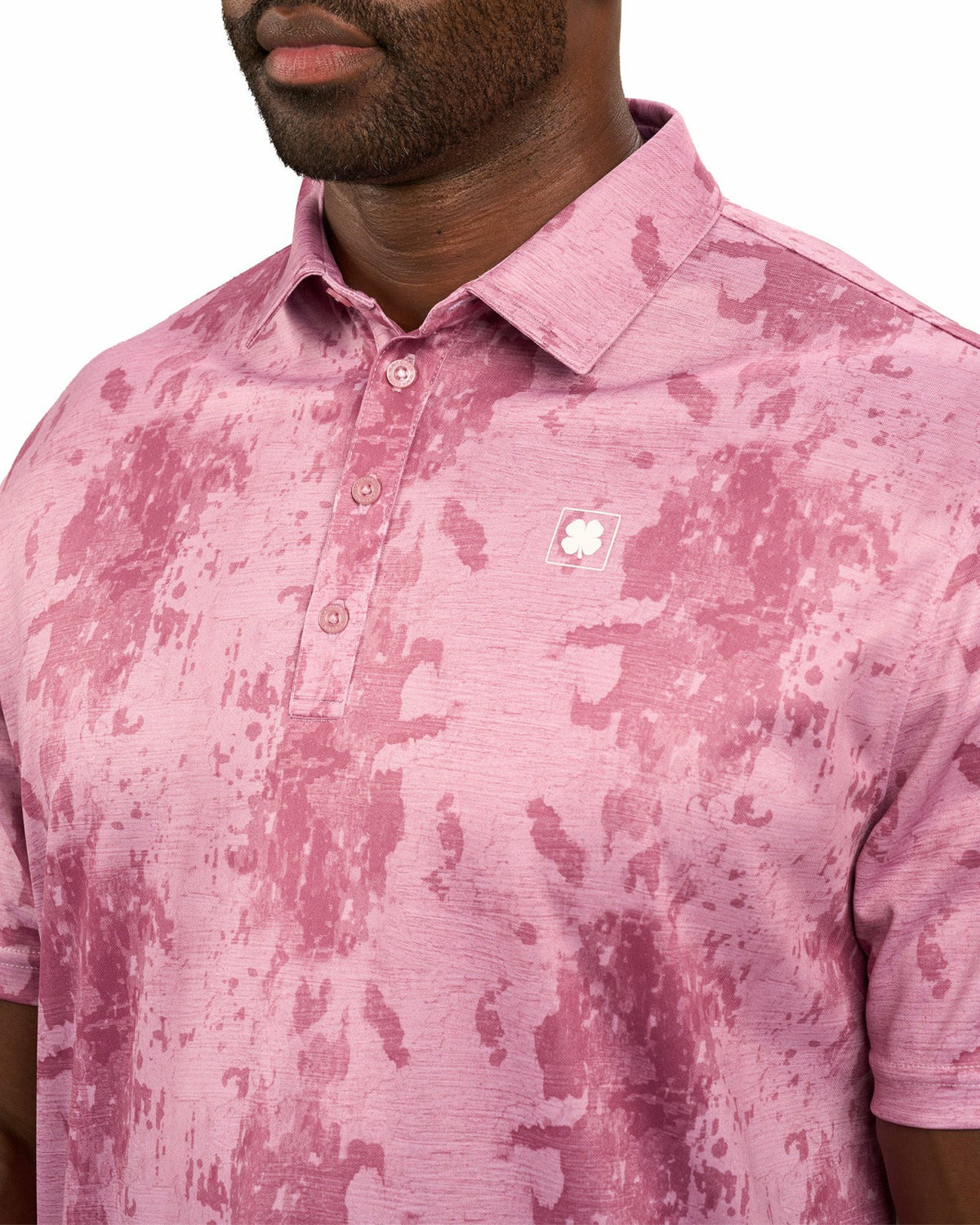Black Clover Stylish Tone-on-Tone Pink Polo, Perfect for On the Course or On the Town