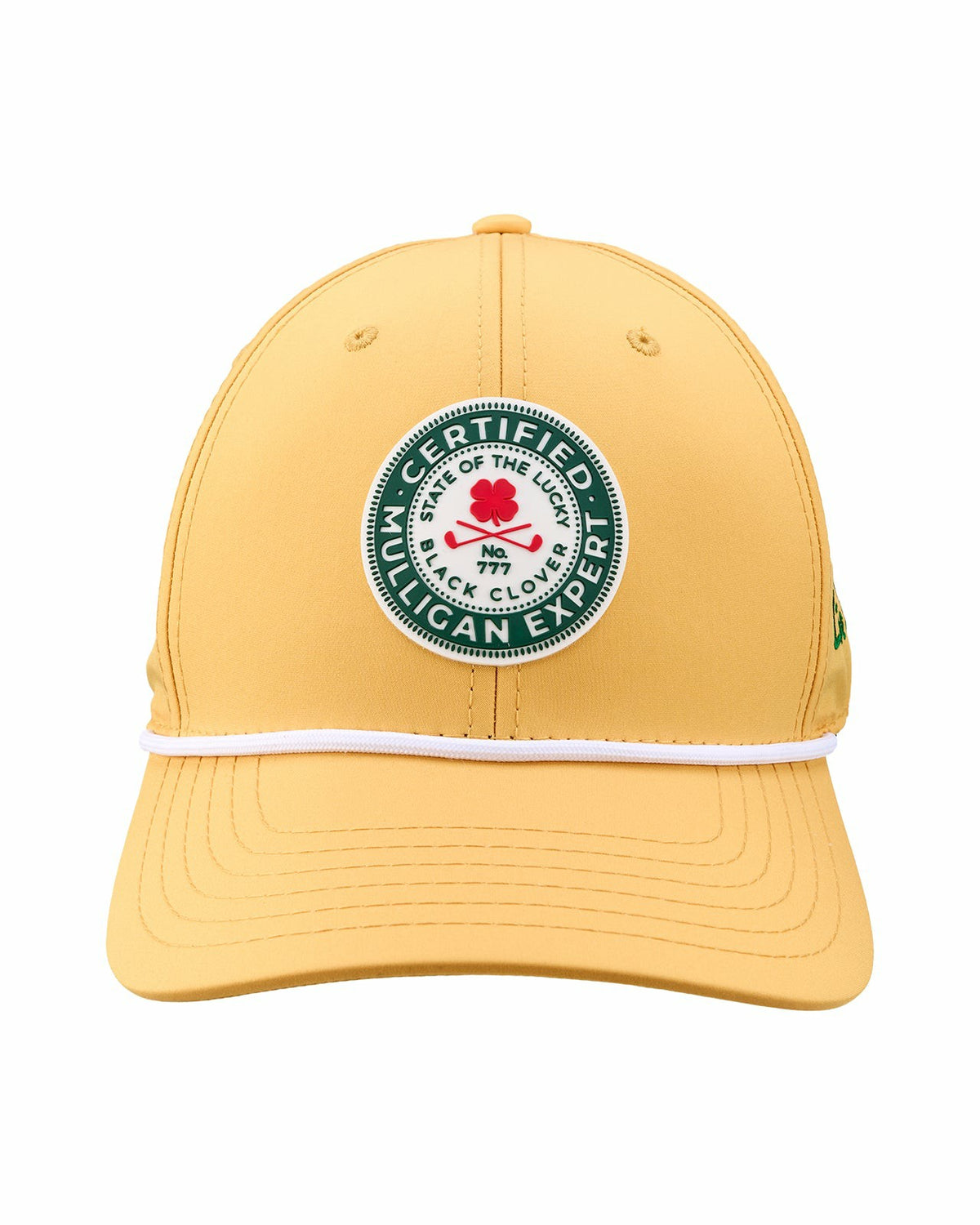 Black Clover Yellow Professional Golf Hat with Clover Logo