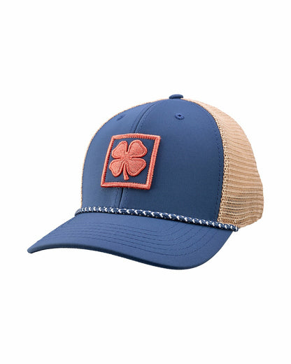 Black Clover White and Blue Mesh Golf Hat with Clover Icon
