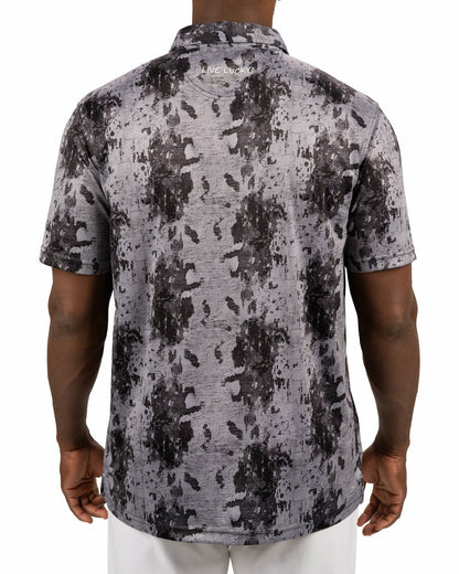 Black Clover Stylish Tone-on-Tone Black Polo, Perfect for On the Course or On the Town