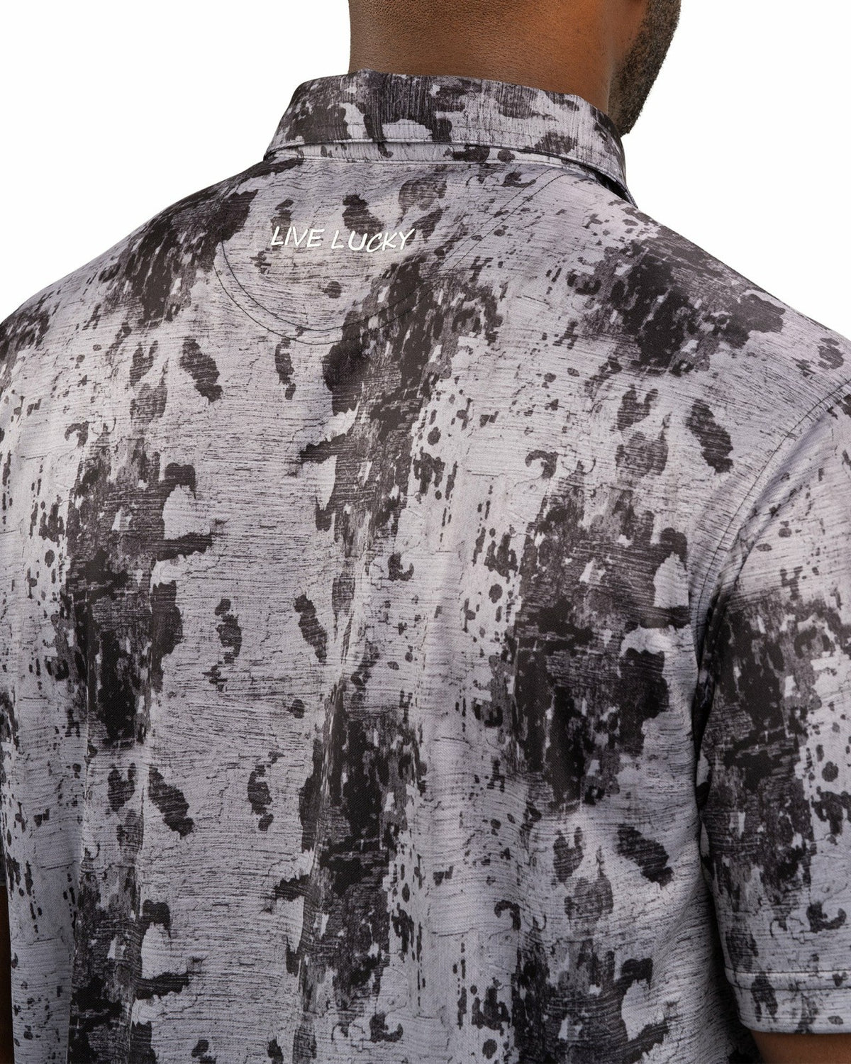 Black Clover Stylish Tone-on-Tone Black Polo, Perfect for On the Course or On the Town
