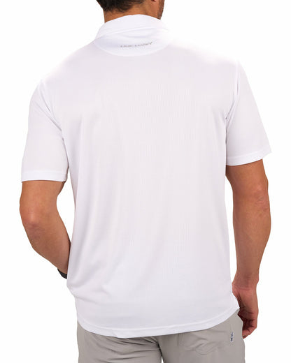 Black Clover Men's Versatile White Textured Solid Polo