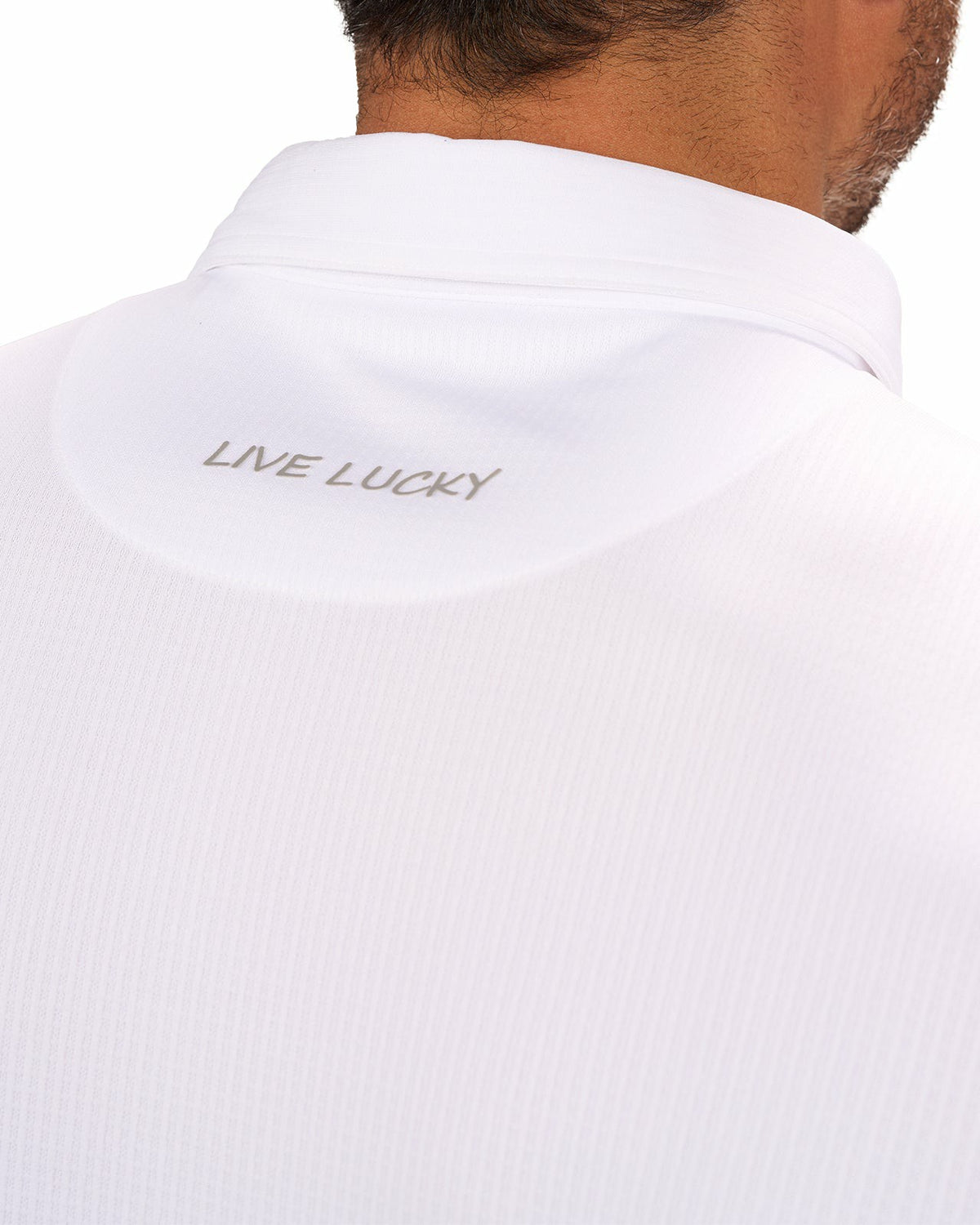 Black Clover Men's Versatile White Textured Solid Polo