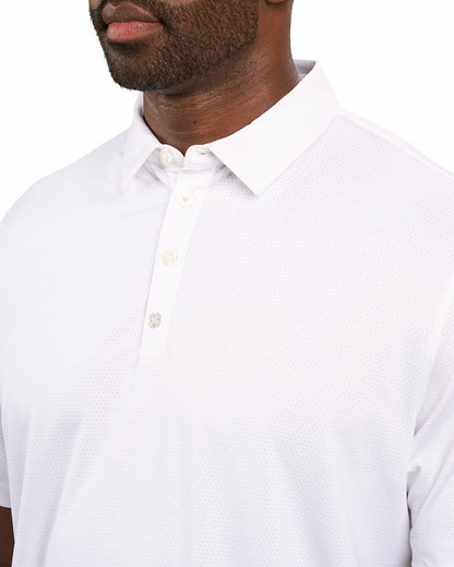 Black Clover Men's Versatile White Solid UV Resistant Polo