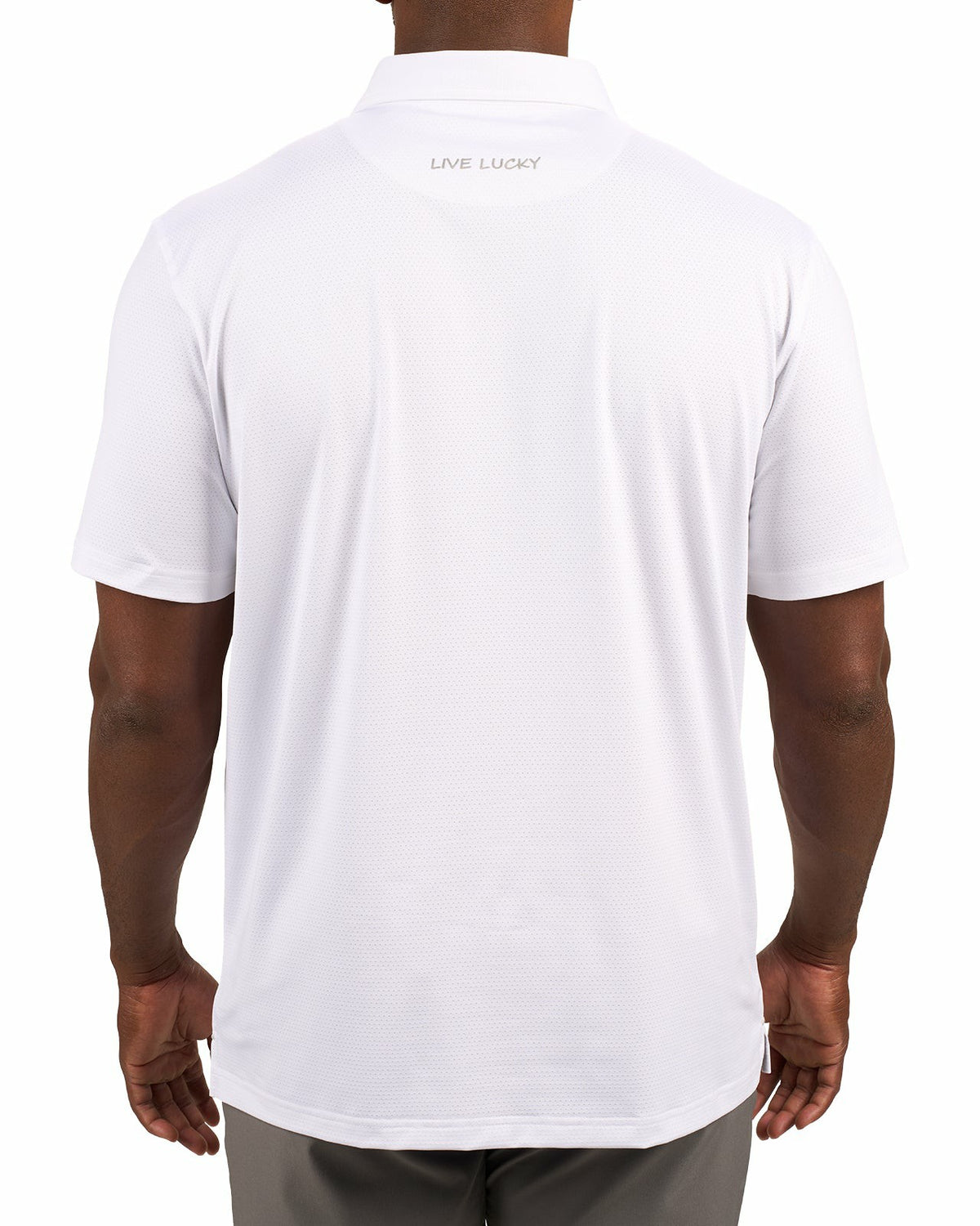 Black Clover Men's Versatile White Solid UV Resistant Polo